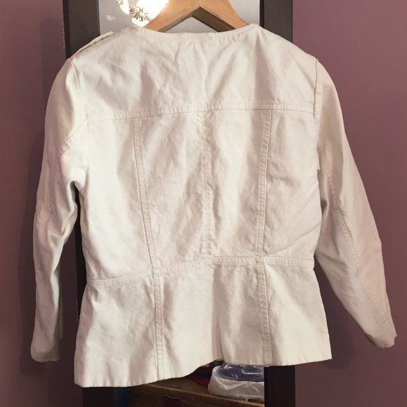 H&M White Bomber Jacket with Gold Accents - Picture 2 of 3